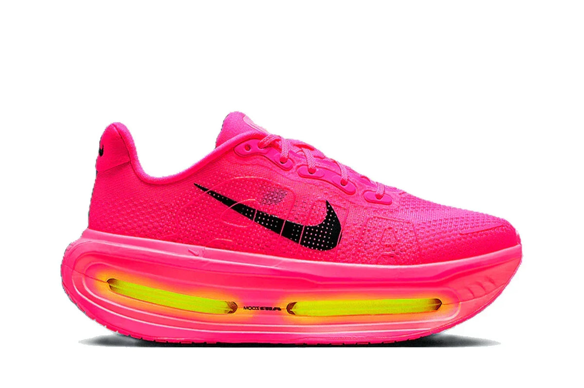 Nike Vomero Premium Hyper Pink trainers featuring a vibrant pink colourway and a bold running-inspired silhouette