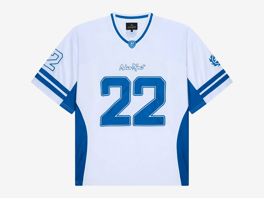 Broken Planet Football Jersey White Blue